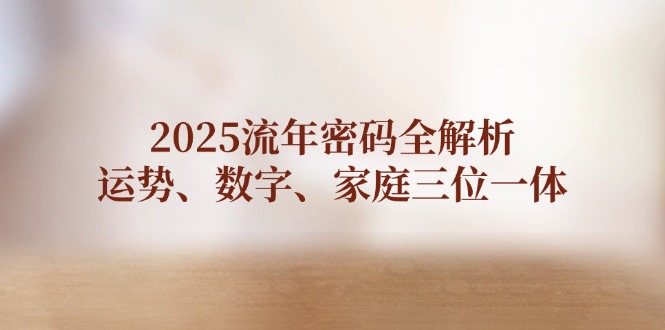 （14466期）2025流年密码全解析，运势、数字、家庭三位一体-加成