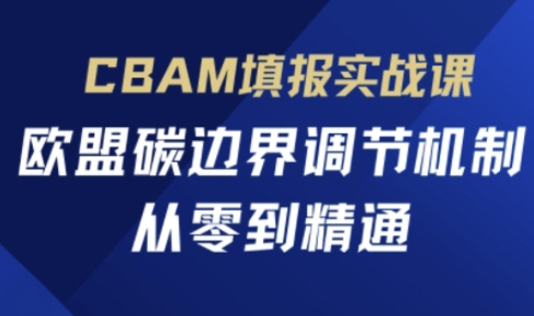 CBAM填报实战课，欧盟碳边界调节机制，从零到精通-加成
