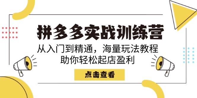 （14392期）拼多多实战训练营，从入门到精通，海量玩法教程，助你轻松起店盈利-加成