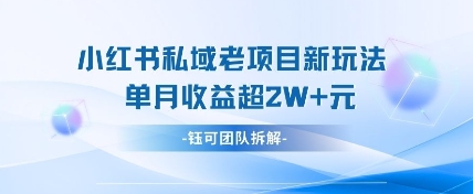 小红书私域项目新玩法，单月变现过W+-加成