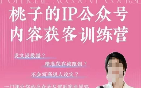 桃子IP公众号内容获客训练营(第3期)，一门让你公众号从0到商业闭环的课程-加成