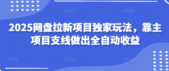 2025网盘拉新项目独家玩法，靠主项目支线做出全自动收益-加成