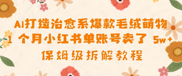 AI打造治愈系爆款毛绒萌物1个月卖了几w，保姆级项目拆解-加成