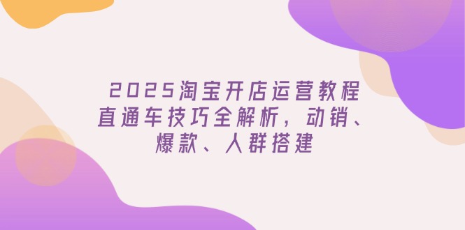 （14389期）2025淘宝开店运营教程更新，直通车技巧全解析，动销、爆款、人群搭建-加成