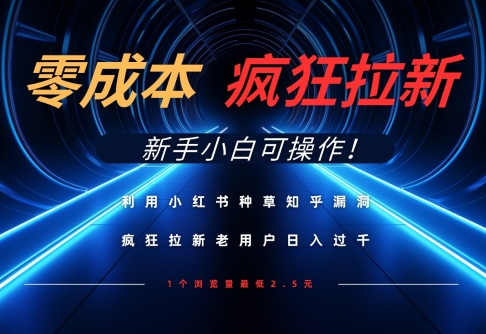 利用小红书种草知乎漏洞，零成本疯狂拉新日入数张，新手小白可操作-加成