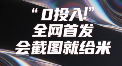 0投入，全网首发，会截图就给米，用户亲测有效，赶紧撸-加成