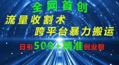 全网流量收割术：跨平台暴力搬运，日引500+精准创业粉-加成
