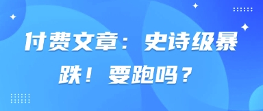 付费文章：史诗级暴跌！要跑吗？-加成