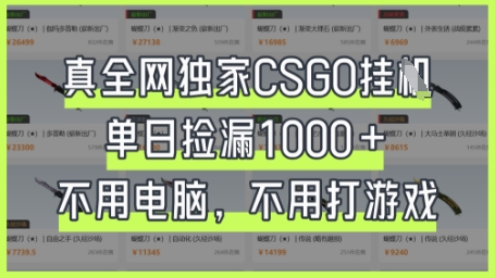 真全网独家CSGO挂G，单日捡漏1k+【揭秘】-加成