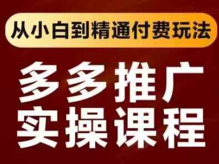 拼多多推广实操课程，从小白到精通付费玩法-加成