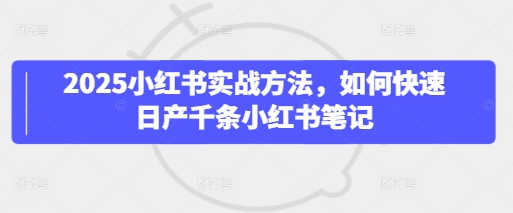 2025小红书实战方法，如何快速日产千条小红书笔记-加成